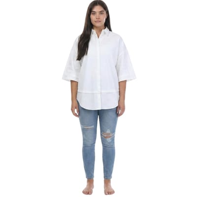 Ted Baker Dames-shirt Orlanda met oversized 3/4-mouwen (Wit)