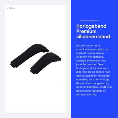 Dailygoods- Horlogeband Premium Siliconen - Waterdicht - Antikras - Slijtvast - Eenvoudig te Monteren - Geschikt voor Submariner - Horlogeriem