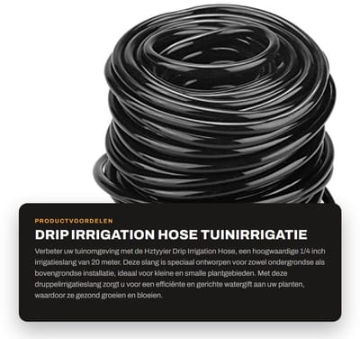 Dailygoods- Drip Irrigation Hose 20m - Tuinslang - PVC Kunststof - 4 mm Binnen Diameter - Waterdicht - Tuin Irrigatie Systeem - Irrigatietube