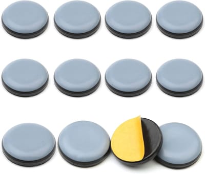 Set van 12 zelfklevende Teflon glijplaten voor vloerbescherming, geschikt voor meubels, diameter 2,5 cm, ideaal voor Thermomix TM5 en TM6