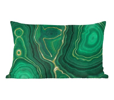 Sierkussens - Kussentjes Woonkamer - 50x30 cm - Gold - Groen - Agaat steen - Geode - Marmer