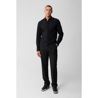 Shoeby Ma-sbwoven Cube Shirt Black Maat: S | Zakelijke Overhemden Outlet | Heren | Zwart