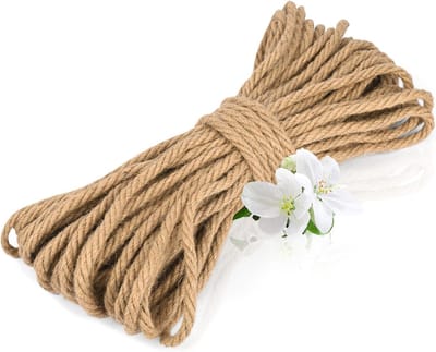Duurzaam 10 meter jute touw van 8 mm dik voor kattenkrabpalen, tuinieren, kamperen en decoratie, ideaal voor knutselen en cadeauverpakking