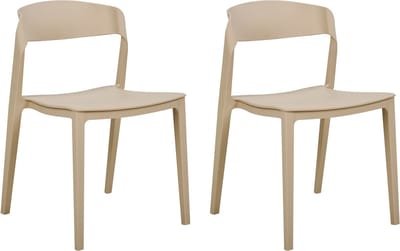 SOMERS - Eetkamerstoel set van 2 - Beige - Plastic
