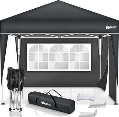 Luxe Partytent – Met Zijwanden – Opvouwbaar – Feesttent – Paviljoen -Waterdicht – Incl. Draagtas – Weerbestendig – Modern Design – Zwart