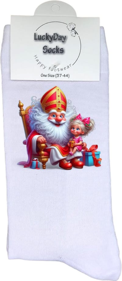 LuckyDay Socks - Grappige Sint Cadeaus voor Dames en Heren - Sinterklaas sokken - Sinterklaas Kado - Goedkoop en betaalbaar - Maat one size