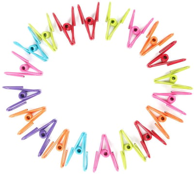 JHUBERS- Draadclips 20 stuks - Metalen Klemmen - Kleurige Klemmen - Praktische Clips - Voor Papier/Waskleding - Afmetingen 5,3 x 3 x 1,7 cm - Wasknijpers