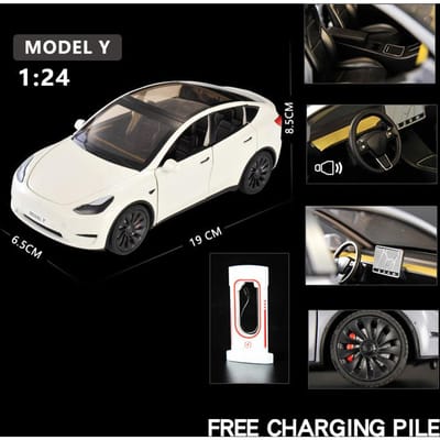 1:24 Model Y Premium Elektrische Crossover Legering Metaal Diecast Modelauto Geluid & Licht Verzamelingen Sieraden Hobby Cadeau Voor Vriend