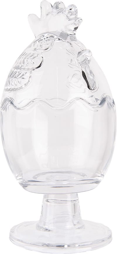 Clayre & Eef Glazen potje Kip Ø 10x22 cm Transparant Glas