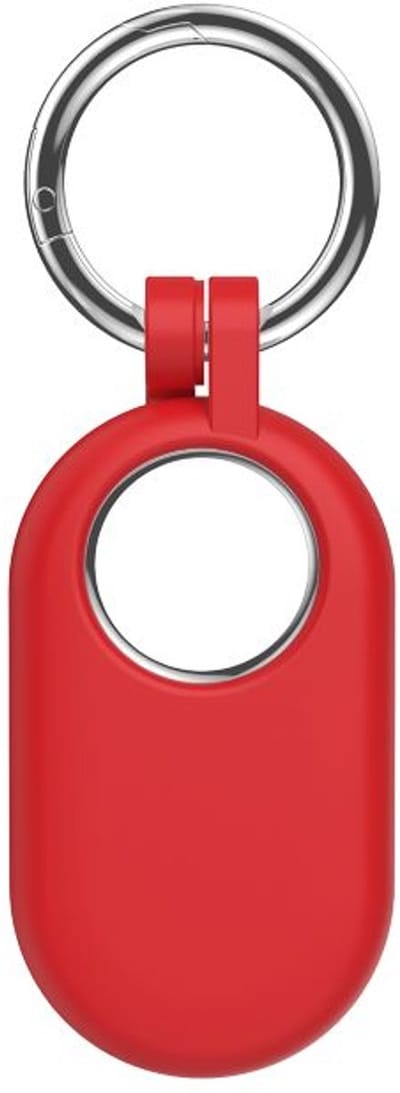 Jumada's Hoesje Geschikt voor Samsung SmartTag 2 - Siliconen Case / Houder / Sleutelhanger - Rood