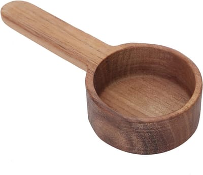 Houten Koffielepel voor Nauwkeurige Dosering van Koffiebonen, Melkpoeder en Thee (Korte Handgreep, 8G)