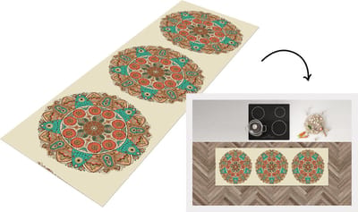 Keukenloper - Loper keuken - Mandala - Patronen - Pauw - 150x50 cm - Keukenloper vinyl