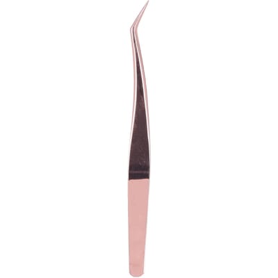 Pince à greffer les faux cils Pointe fine Acier inoxydable Outil d'extension de cils Pince Or rose black