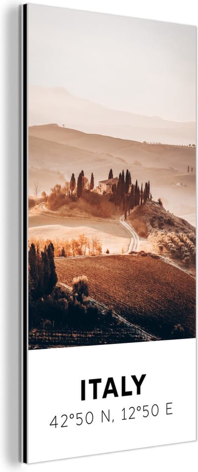 Wanddecoratie Metaal - Aluminium Schilderij Industrieel - Toscane - Italië - Zomer - 80x160 cm - Dibond - Foto op aluminium - Industriële muurdecoratie - Voor de woonkamer/slaapkamer