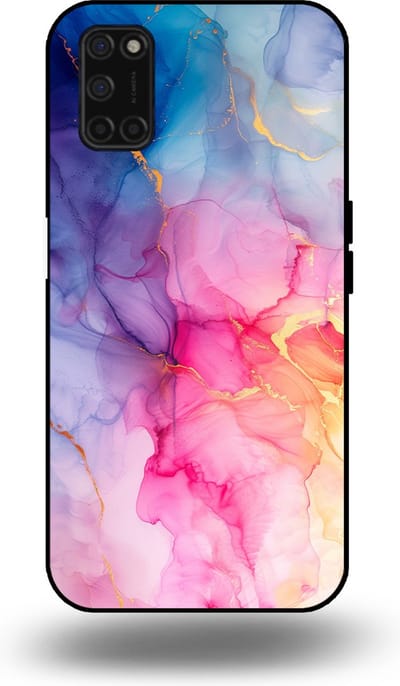 Smartphonica Telefoonhoesje geschikt voor OPPO A52 / A72 4G / A92 met marmer opdruk - TPU backcover case marble design - Regenboog geschikt voor Oppo A52;Oppo A72;Oppo A92
