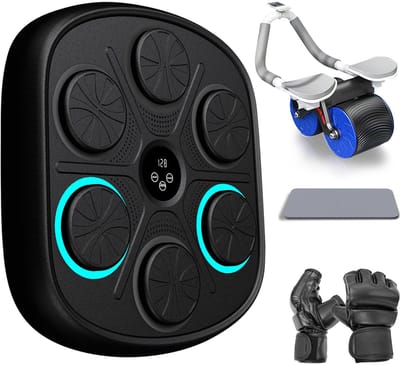 Power-8® Home Fitness Duo Set – Slimme Boksmachine + Ab-Trainer voor Stressverlichting & Core Kracht – Compacte Home Gym voor Thuisgebruik