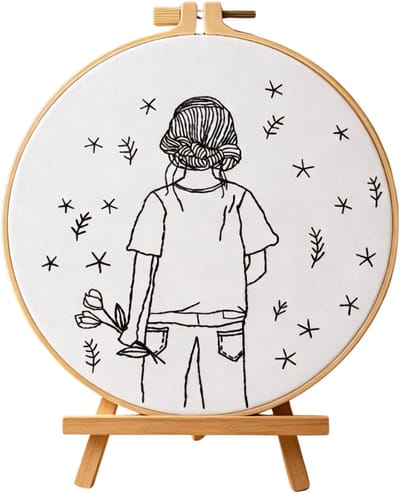 Untamed - PREMIUM Borduurpakket Volwassenen – Borduren – Creatieve hobby – Ontspanning Thuis – Cadeau idee – Compleet pakket met extra’s – Echte HOUTEN borduurring (geen plastic) – DIY decoratie – Minimalistisch – Silhouet – Sterren – Stargazer