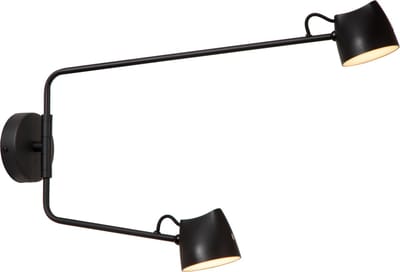 Lucide MILNE - Wandlamp - LED Dimbaar - 2x8W 2700K - Zwart