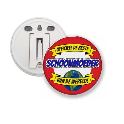 Button Met Clip 58 MM - Officieel De Beste Schoonmoeder Van De Wereld
