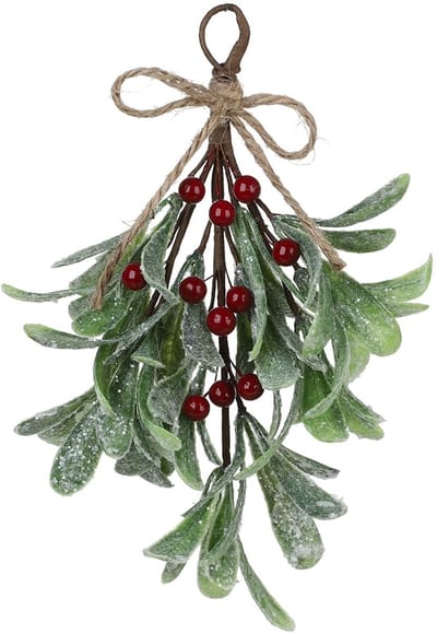 Dailygoods- Maretak Kunstmatig 23 cm - Faux Takken - Bessen/Lint - Kerstboomversieringen - Party Decor - Kunststof/Schuim/IJzerdraad - Kerstdecoratie