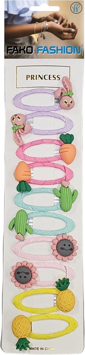 Fako Fashion - 10 Haarspeldjes Op Kaart - Haarclips Voor Meisjes - 10 Stuks - Boerderij - Mix