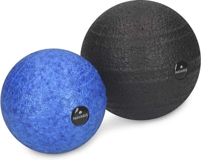 Fascia Massageballen - Set van 2 voor Rug, Voet en Schouders - Massage voor Spierpijn en Triggerpoints - Blauw en Zwart