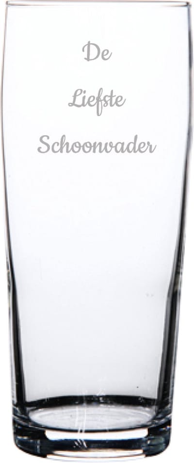 Gegraveerde bierfluitje 19cl De Liefste Schoonvader
