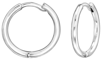 Joy|S - Zilveren oorringen - 14 mm / 1.5 mm - gepolijst - klap scharnier sluiting - sterling zilver 925 - basic oorbellen - t29