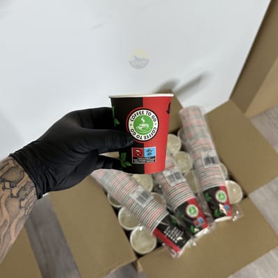KURTT - koffiebekers to go - 1000 stuks - 8oz/200ml - koffiebeker karton -Drinkbeker - Koffiebeker - Kartonnen Beker - Wegwerpbeker - Papieren Beker
