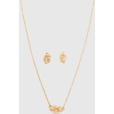 boohoo Dames Sieradenset Met Knoopdetail | Goud