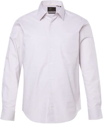 JP 1880 - Heren - Zakelijk overhemd lange mouwen kentkraag Modern-Fit - Beige - Maat 3XL