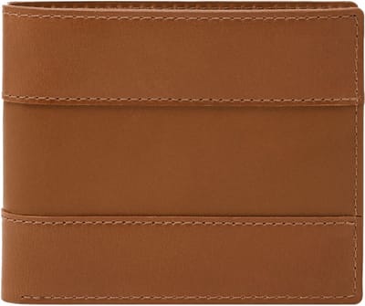 FOSSIL Leren Kaarthoes Everett Bifold Card Case Saddle Lichtbruin