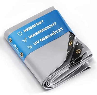 Premium Waterdicht Afdekzeil 400x600 cm – UV Bestendig Vrachtwagenzeil met Ogen – Duurzaam PVC Zeil voor Tuin, Dak en Bouw – Winterbestendig Grijs – 24 m²