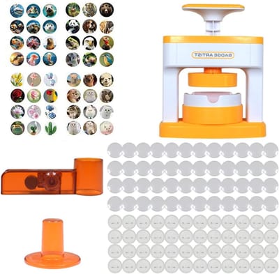 Badge Maker Machine voor 55mm Buttons, Inclusief 48 Badges en Patroonstencils, Perfect voor Creatieve DIY Projecten en Kinderen
