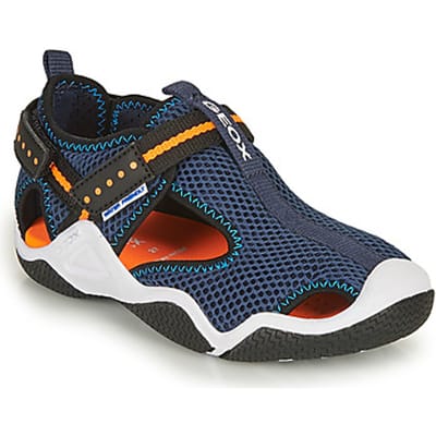 GEOX WADER JONGENS Sandalen - MARINEBLAUW/FLUO-ORANJE - Maat 25