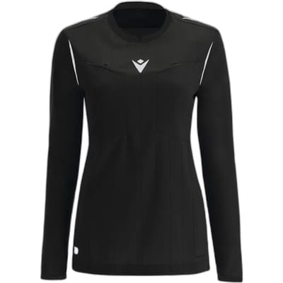 Macron Stephanie Scheidsrechtersshirt Lange Mouw Dames - Wit / Zwart | Maat: L