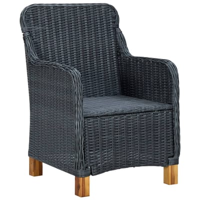 vidaXL - Tuinstoelen - 2 - st - met - kussens - poly - rattan - donkergrijs