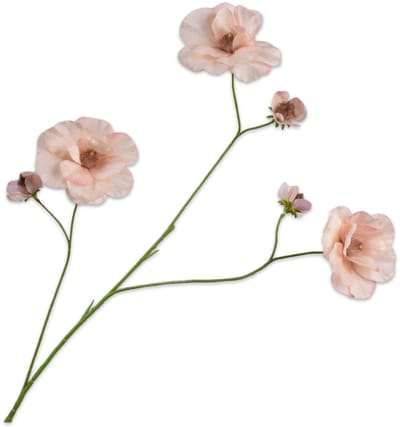 Silk-ka Kunstbloem-Zijden Bloem Lisianthus Tak Crème-Roze 72 cm