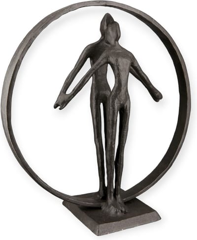 Gilde handwerk - Sculptuur - Modern Beeld - Liefde is Vertrouwen - Metaal - Zwart - echtpaar - stel in cirkel - design