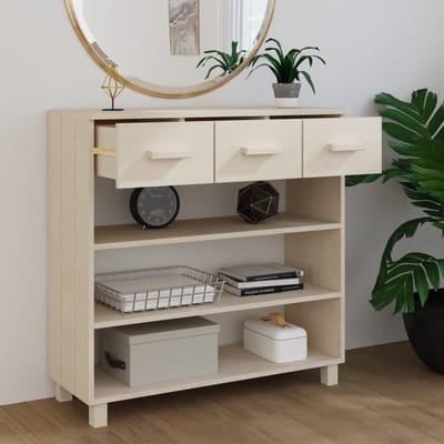 vidaXL - Wandtafel - HAMAR - 90x35x90 - cm - massief - grenenhout - honingbruin