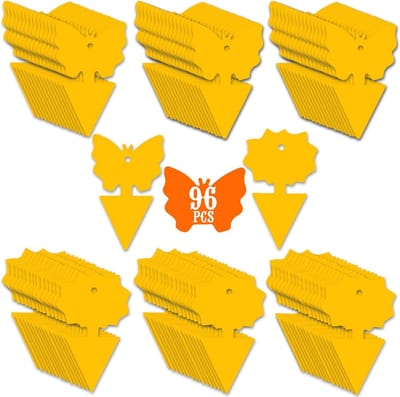 96 Stuks Fruitvliegjes Vanger - Rouwvliegjes Vanger - Gifvrij Rouwvliegjes Bestrijden - Ecologische Gele Sticky Vallen - Insectenvallen - Voor Fruitvliegjes, Rouwvliegjes en Andere Insecten - Voor Planten, Keuken, Binnen en Buiten