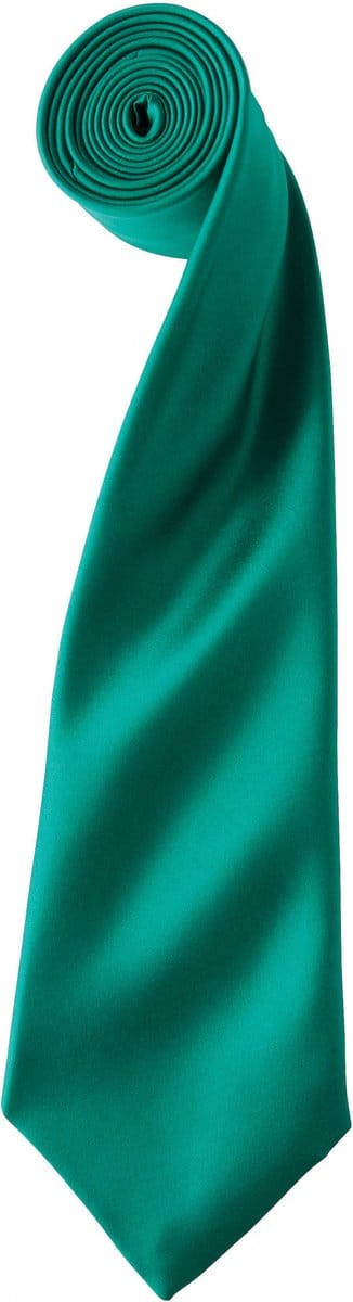 Premier 'Colours' Satin Tie PR750 - Emerald - One size