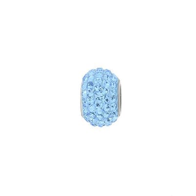 Blinx Jewels Zilveren Hanger Blauwe Bol Steentjes Strass