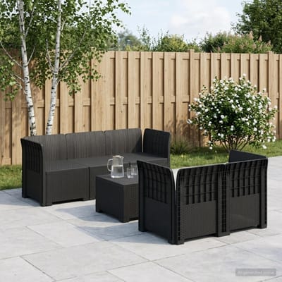 vidaXL - 5-Zits - Tuinbank - Rattanlook - PP - Antraciet