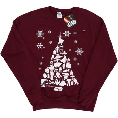 Star Wars Dames/Dames Kerstboom Sweatshirt (Bourgondië)