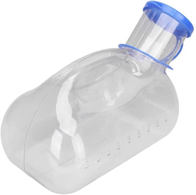 Dailygoods- Urinefles 1000ml - Draagbare Urinefles voor Mannen - Incontinentie Fles - Transparante Plastic Container - Met Deksel - Lichtgewicht Design - Urinoir