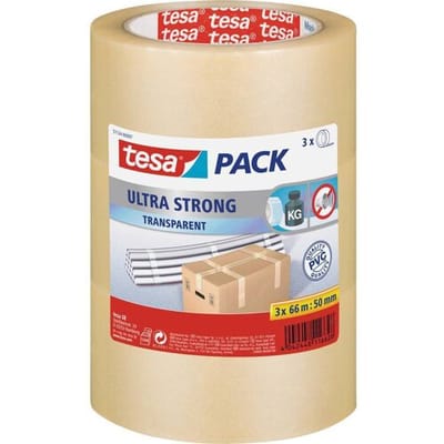 tesa ULTRA STRONG 51124-00007-01 Pakband tesapack Transparant (l x b) 66 m x 50 mm 3 stuk(s)