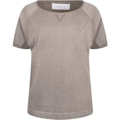 NUKUS Anita Top Lurex Tops & T-shirts Dames - Shirt - Brons - Maat S