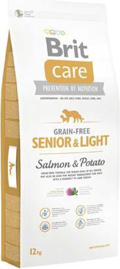 Brit Care Grain Free Senior & Light Salmon & Potato 12 kg - Hond