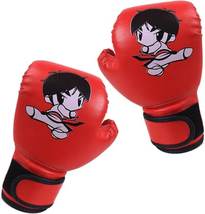Kinder Bokshandschoenen - Vechtsport handschoenen - Sport training - Ergonomisch ontwerp - 3-12 jaar - Rood